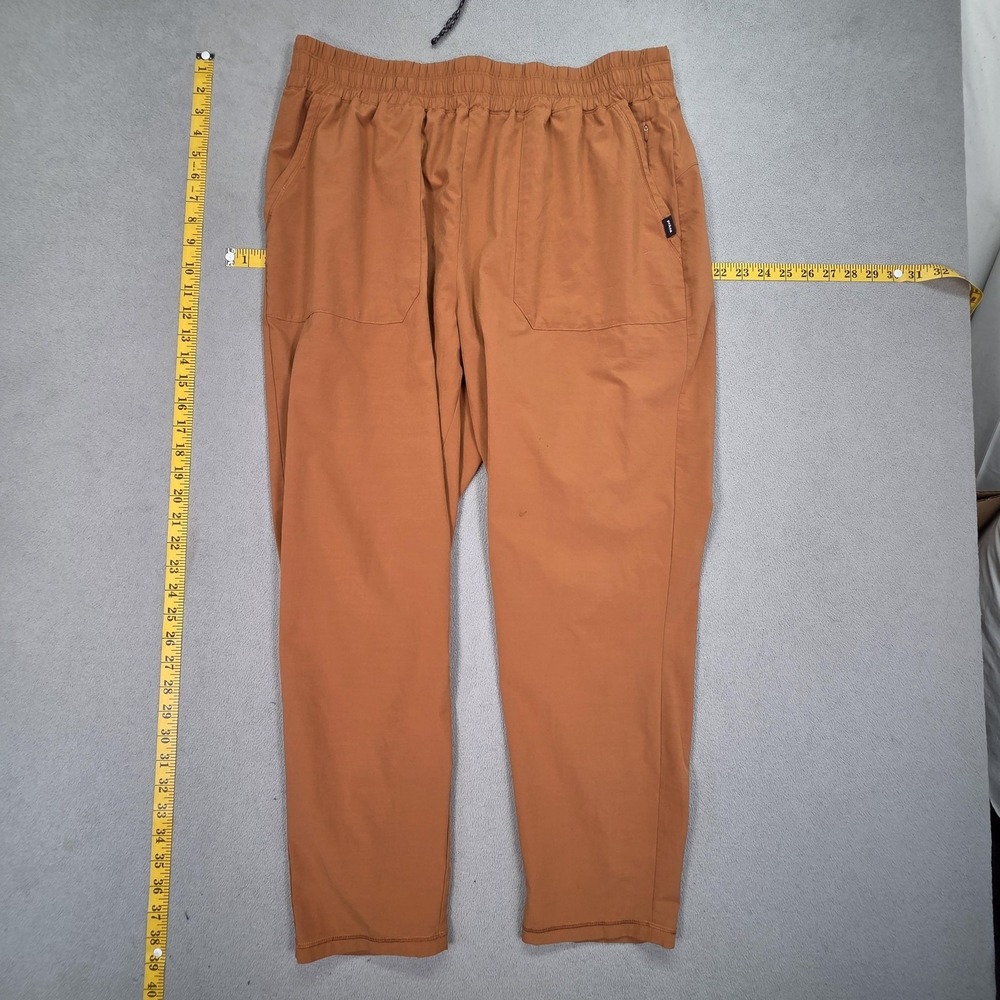 PrAna Jogger Pants Mens Medium Brown Elastic Waist Hiking Travel Fits 32x26